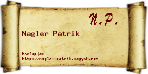 Nagler Patrik névjegykártya
